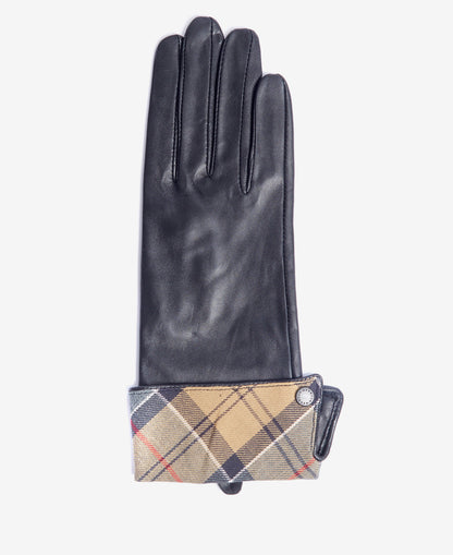 Barbour Lady Jane Gloves Black Dress Tartan