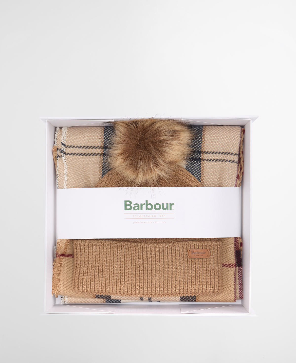 Barbour Dover Beanie/Scarf Hessian Tartan