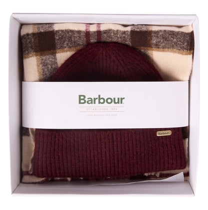 Barbour Olivia Beanie/Scarf Gift Set Light Muted Tartan