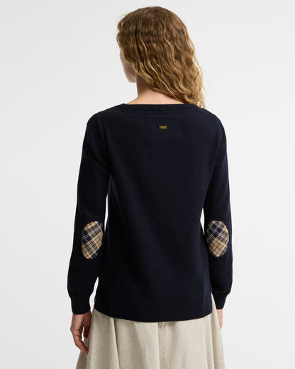 Barbour Pendle Crew Knitwear Navy / Birch