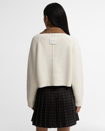 Barbour Alverstone Knitted Cardigan-Ecru