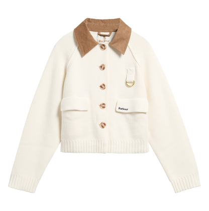 Barbour Alverstone Knitted Cardigan-Ecru