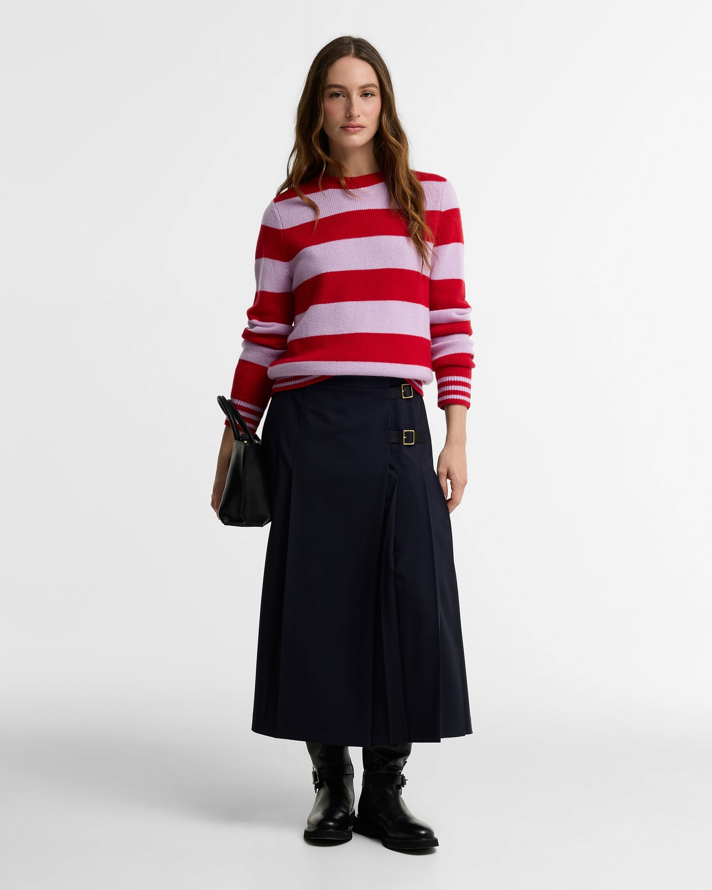 Barbour Woodhouse Stripe Knitted Jumper-Crimson