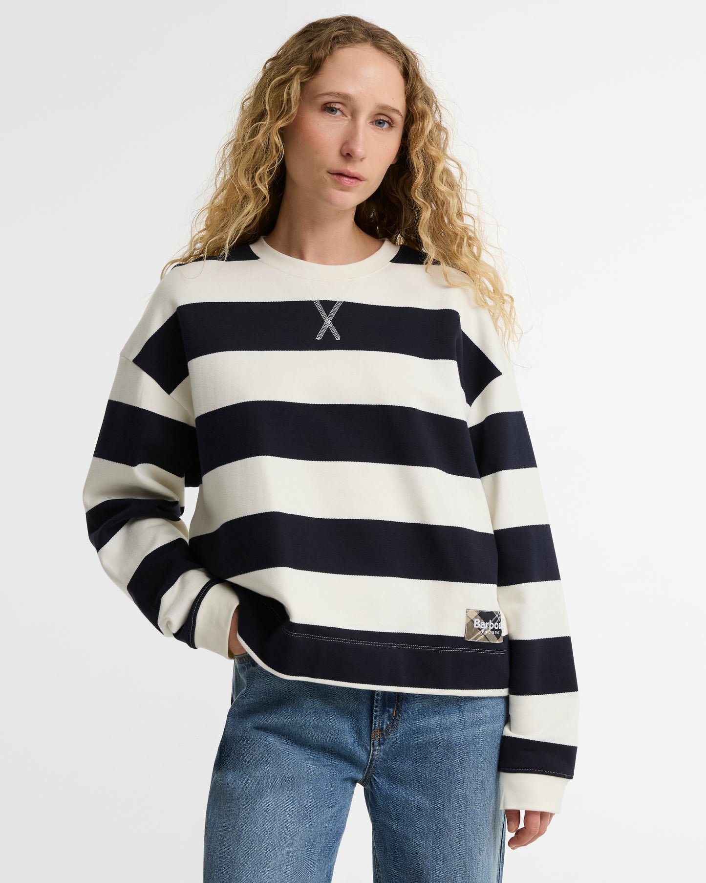 Barbour Eva Sweatshirt Cloud/Dark