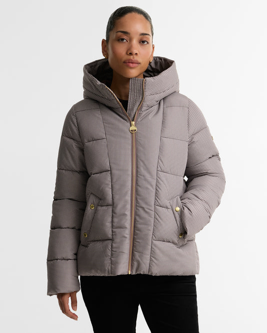 Barbour Print Brantley Puffer Jacket Truffle