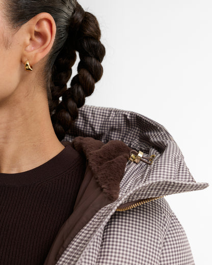 Barbour Print Brantley Puffer Jacket Truffle