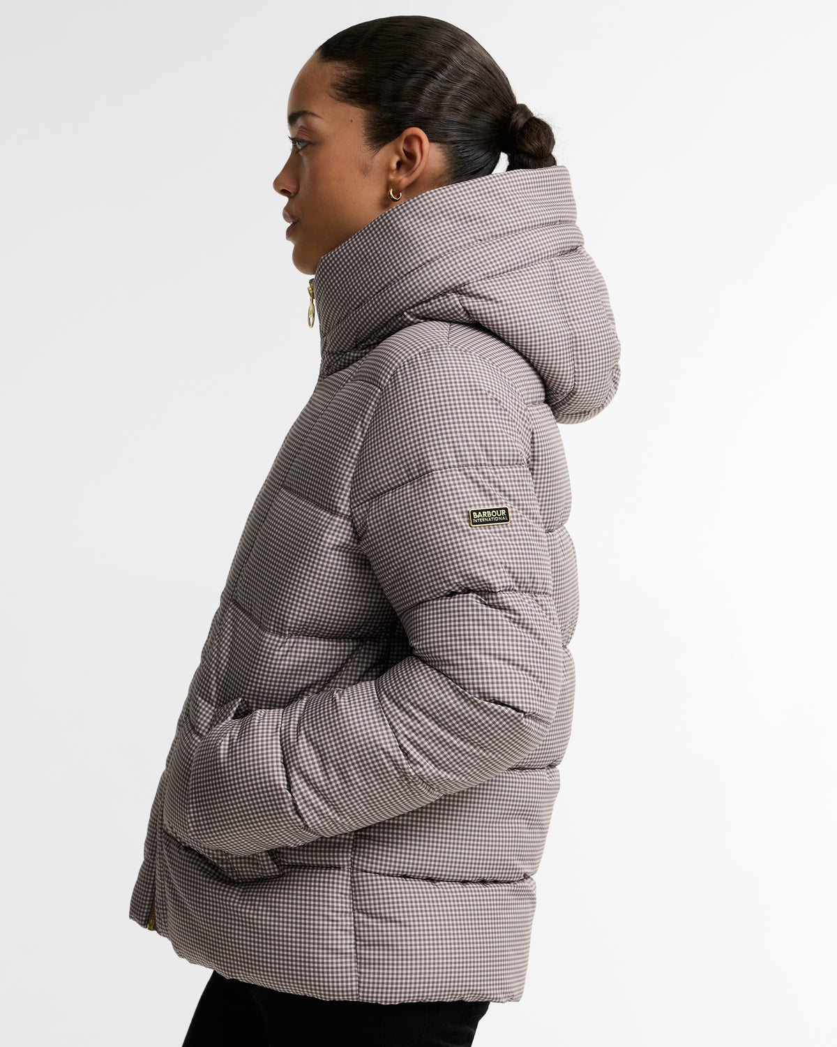 Barbour Print Brantley Puffer Jacket Truffle