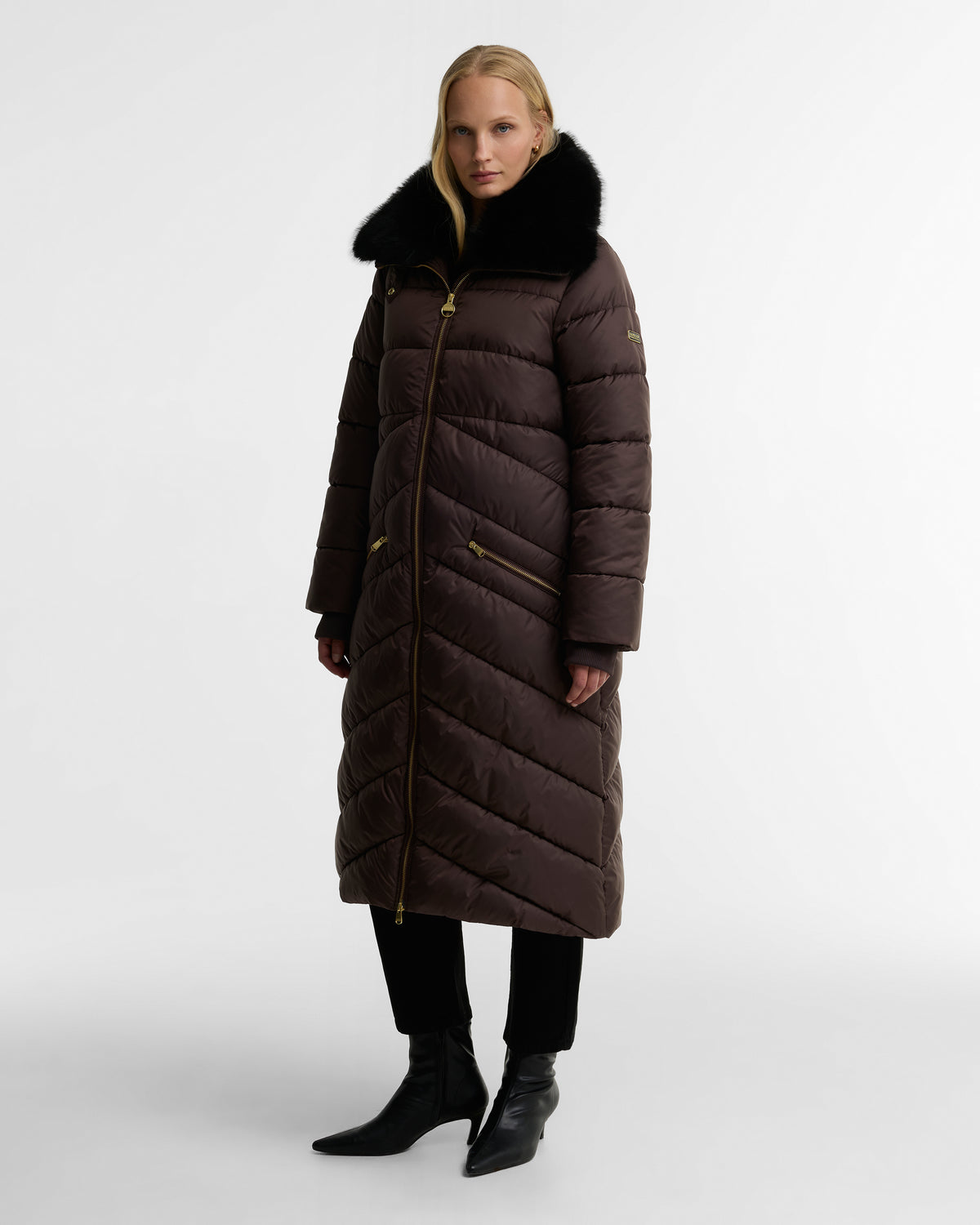 Barbour Longline Cyrus Puffer Jacket Truffle
