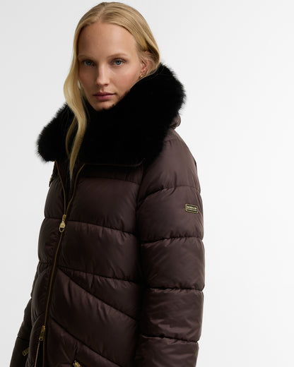 Barbour Longline Cyrus Puffer Jacket Truffle