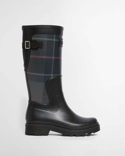 Barbour Dena Tall Wellies Black/Shadow Tartan