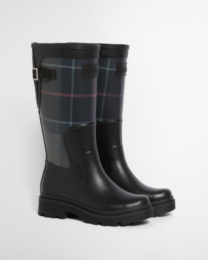 Barbour Dena Tall Wellies Black/Shadow Tartan