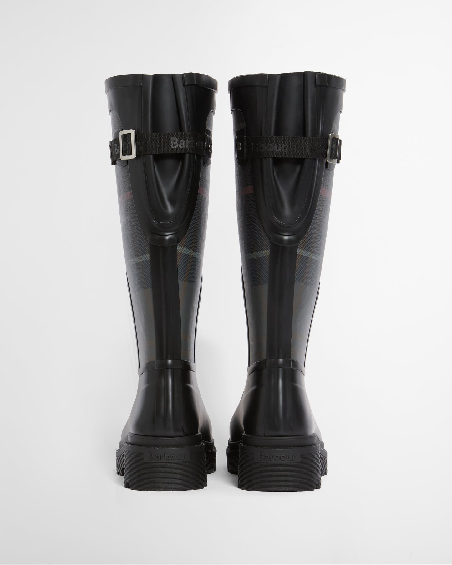Barbour Dena Tall Wellies Black/Shadow Tartan