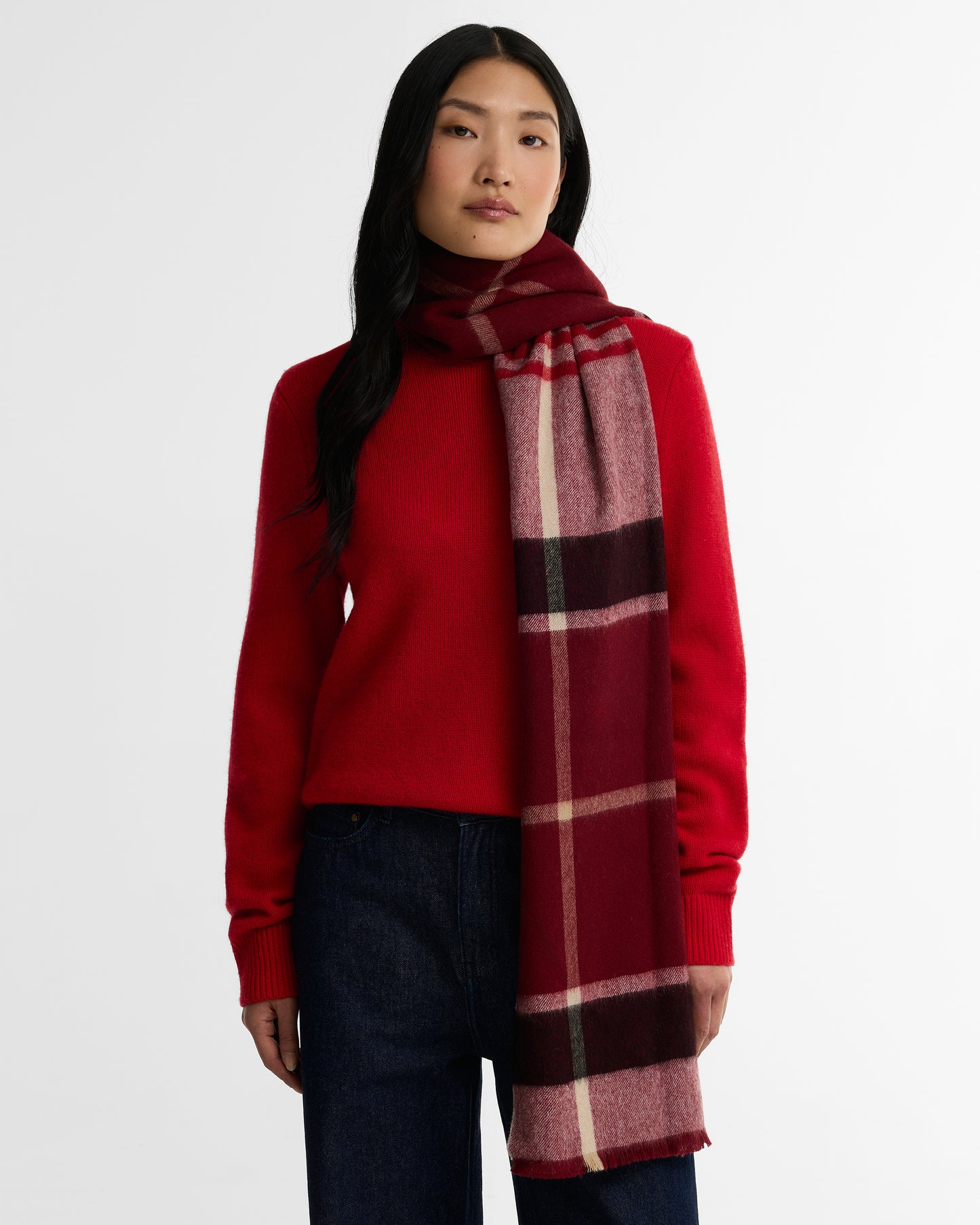 Barbour Rosefield Scarf Light Cardinal Tartan