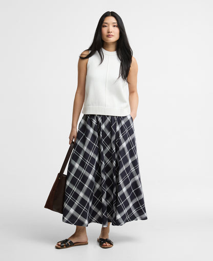 Barbour Baiton Midi Skirt Dark Navy