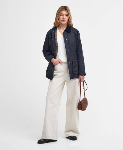 Barbour Beadnell Waxed Coat Navy