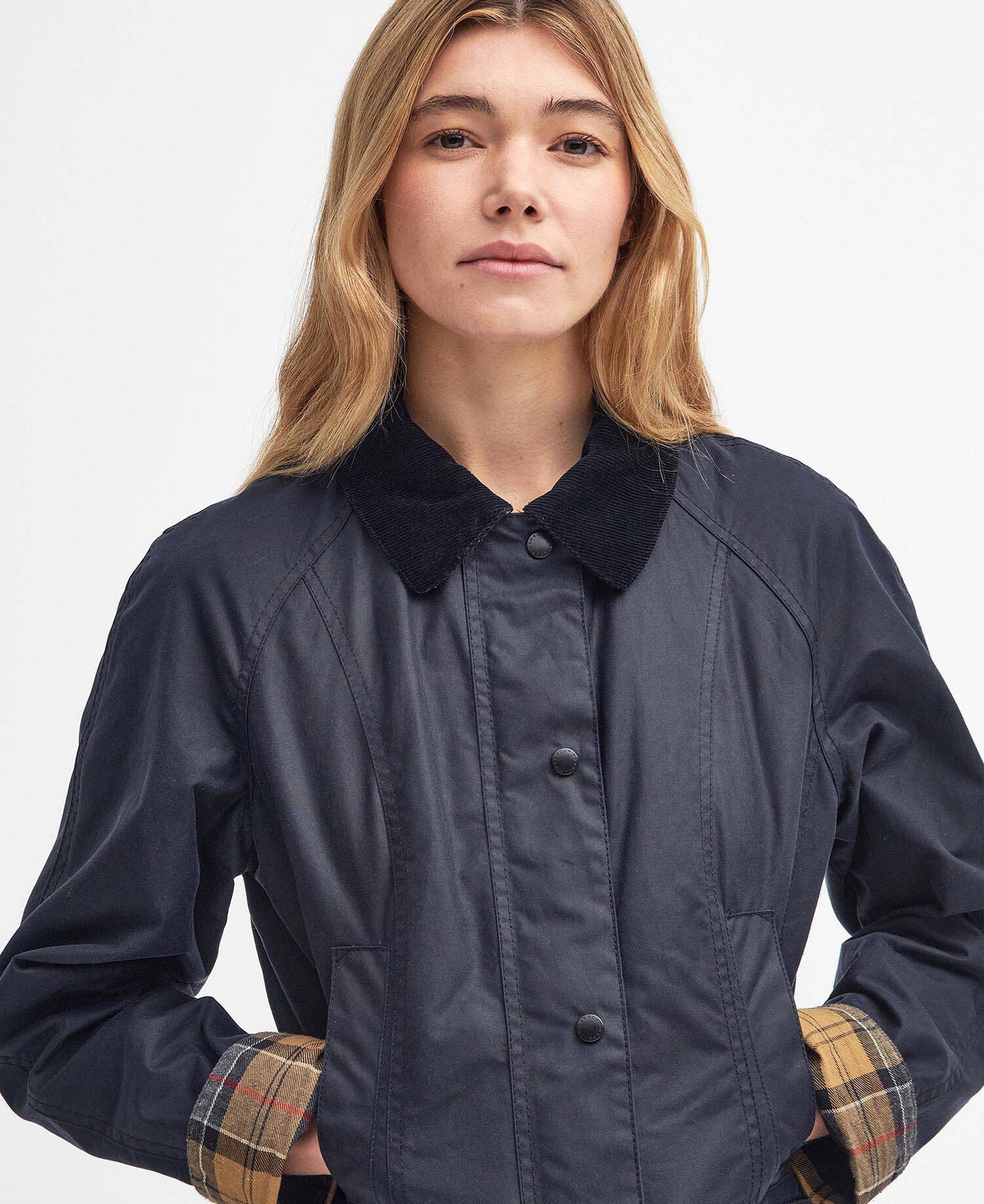 Barbour Beadnell Waxed Coat Navy