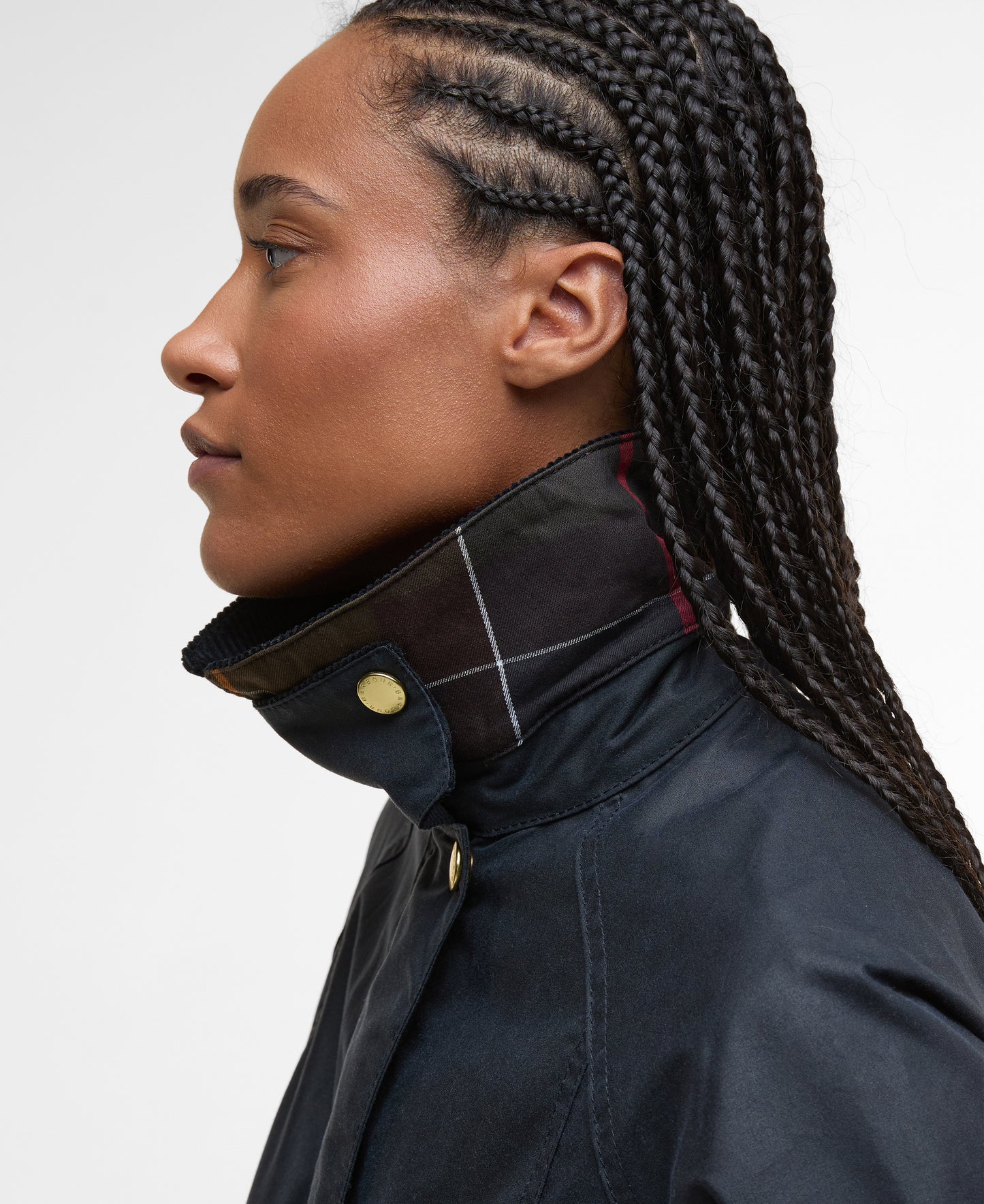 Barbour Crop Beadnell Waxed Jacket Navy/Classic