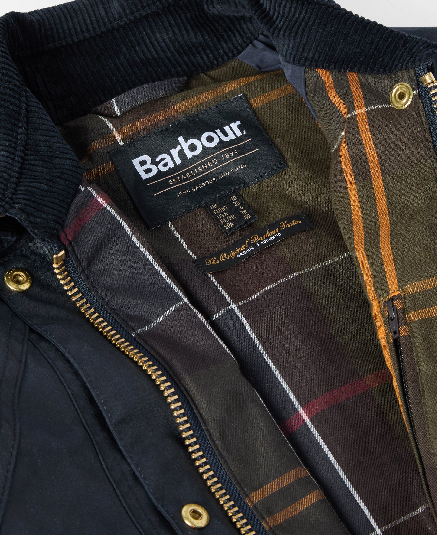 Barbour Crop Beadnell Waxed Jacket Navy/Classic