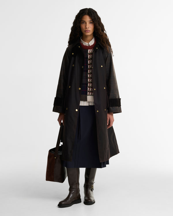 Barbour Elva Wax Jacket in Rustic/Muted Tartan