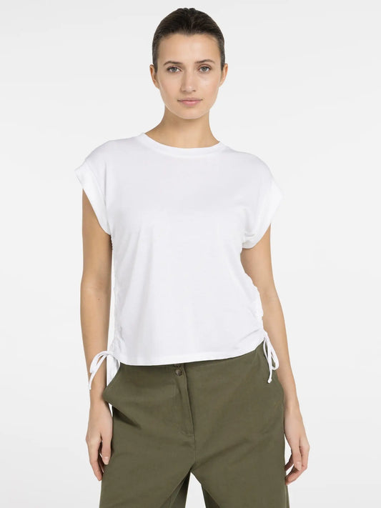 YAYA Cap Sleeve Top-White