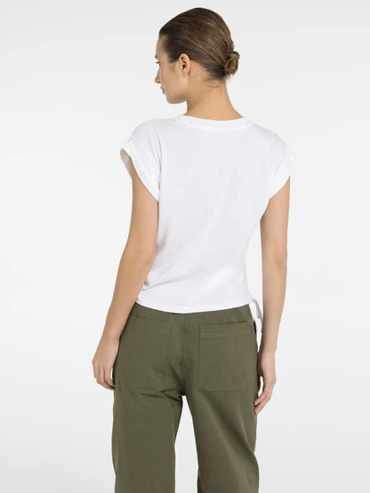 YAYA Cap Sleeve Top-White