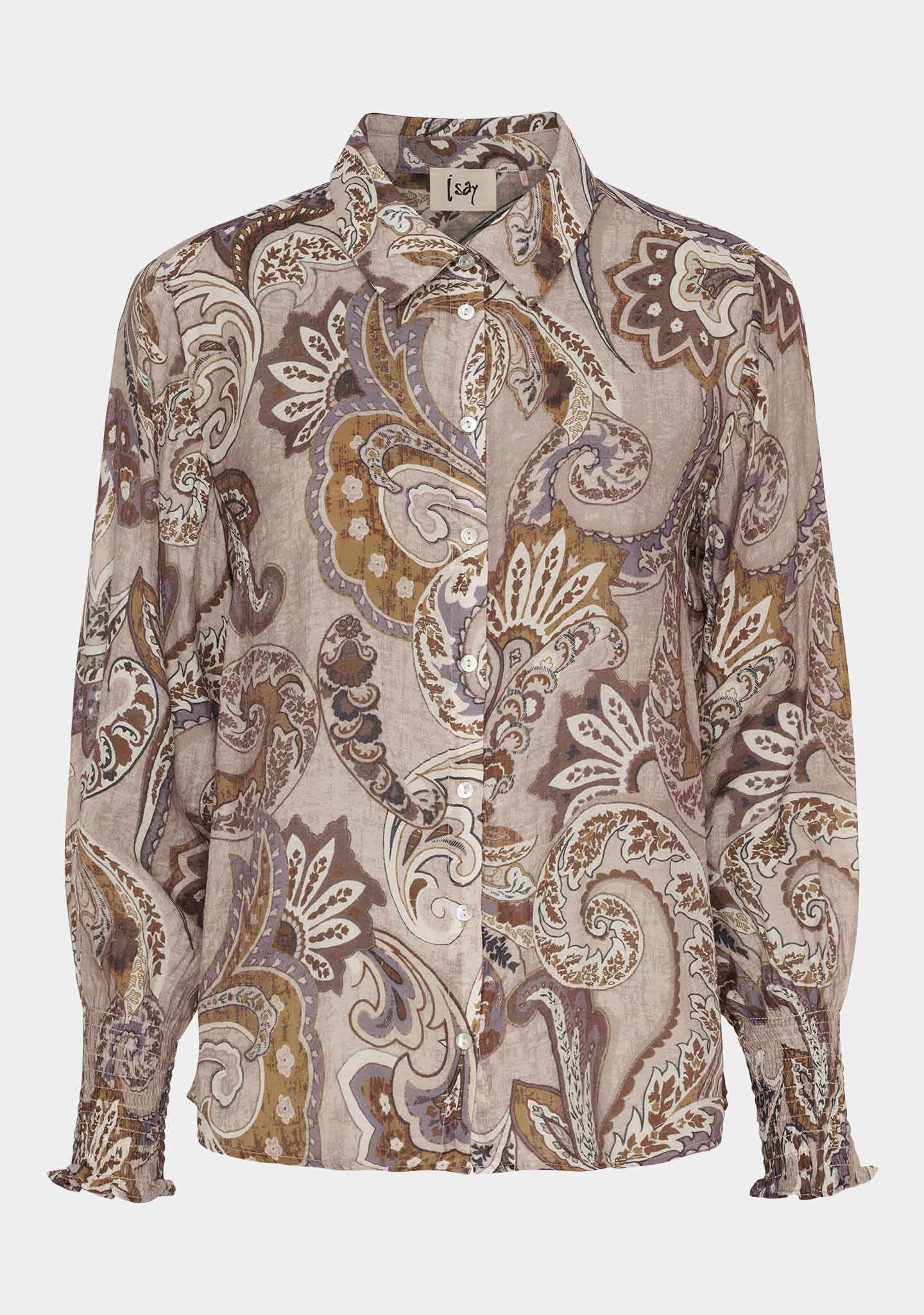 I Say Lotta Smock Shirt Taupe Paisley