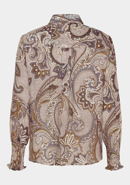 I Say Lotta Smock Shirt Taupe Paisley
