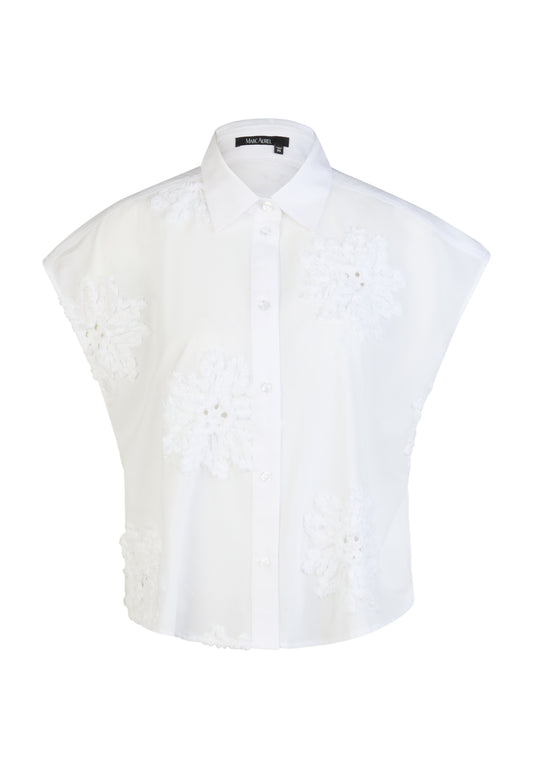 Marc Aurel Sleeveless Shirt Blouse White