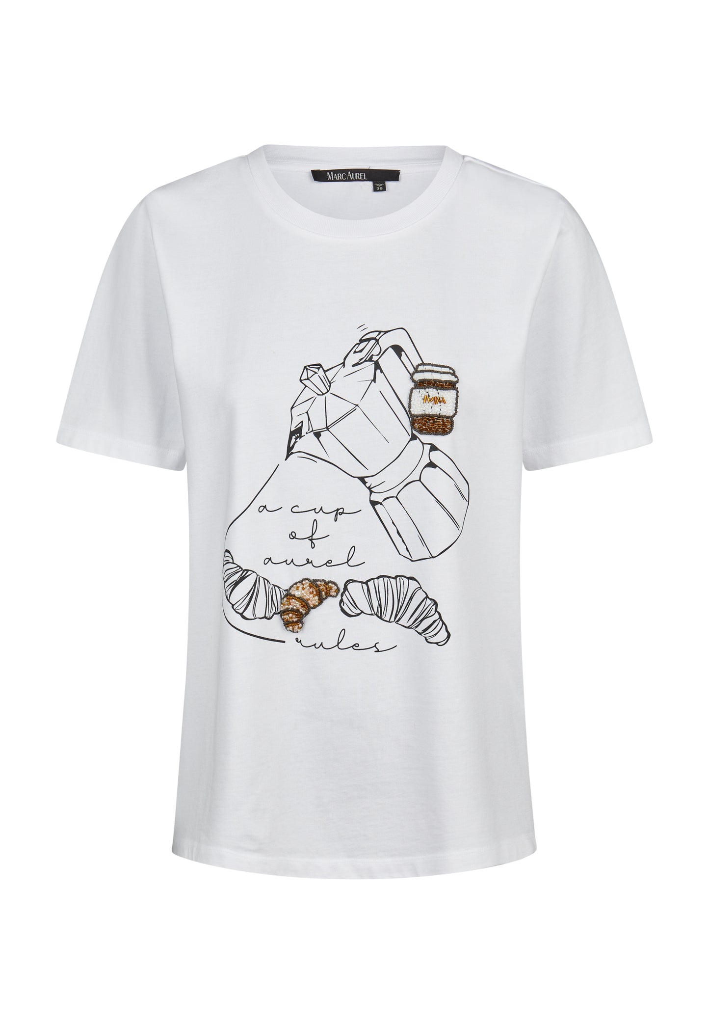 Marc Aurel Oversized T-Shirt Coffee Print