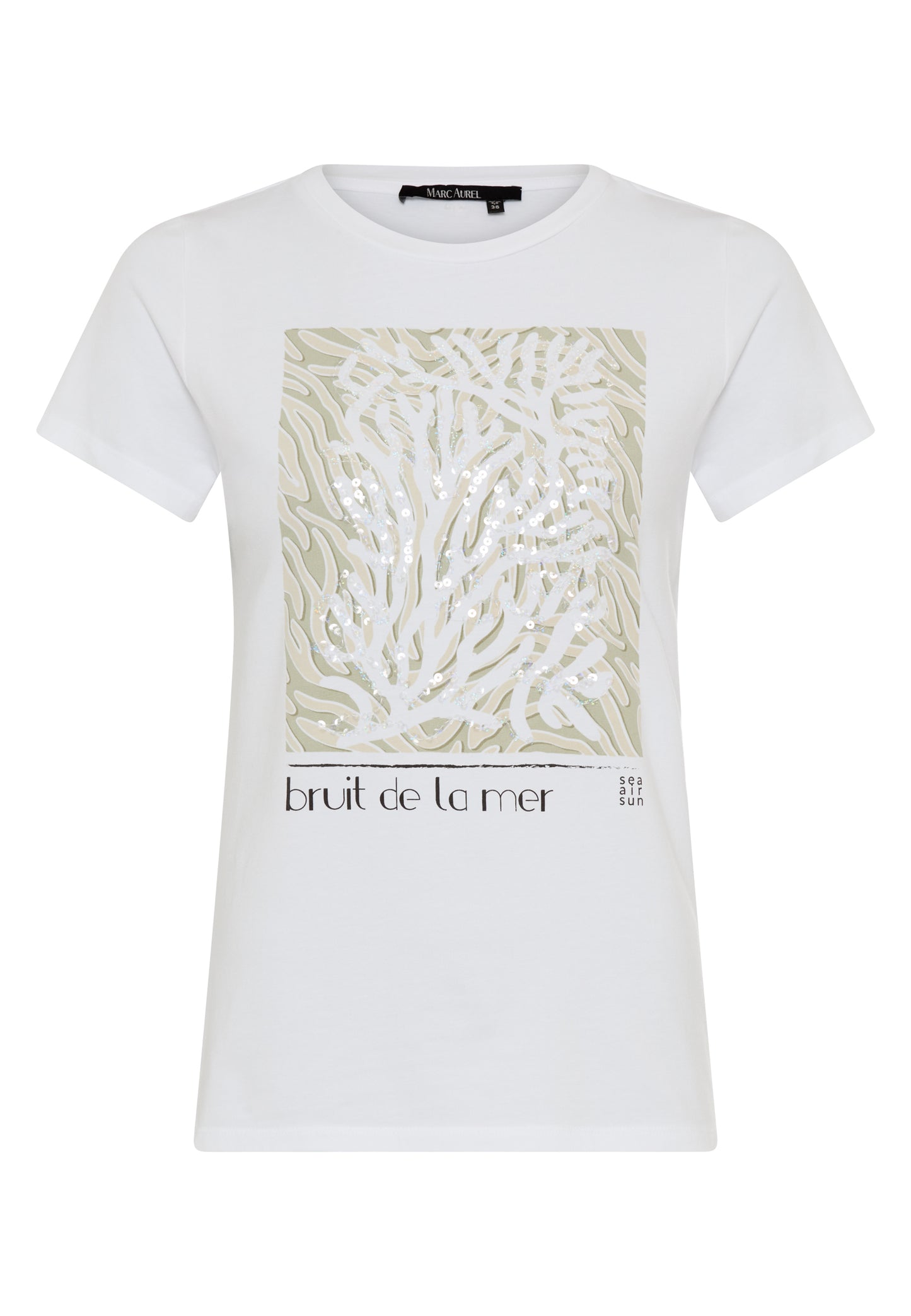 Marc Aurel Sequin Detail Logo T-Shirt