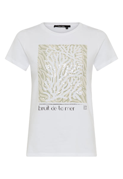 Marc Aurel Sequin Detail Logo T-Shirt