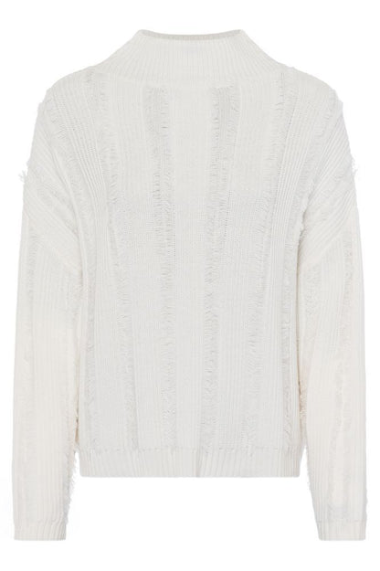 Marc Aurel Ribbed Fringe Sweater