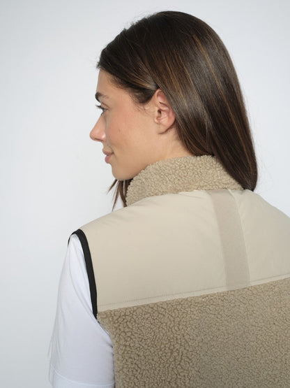Mos Mosh Rowe Eli Teddy Vest Feather Gray