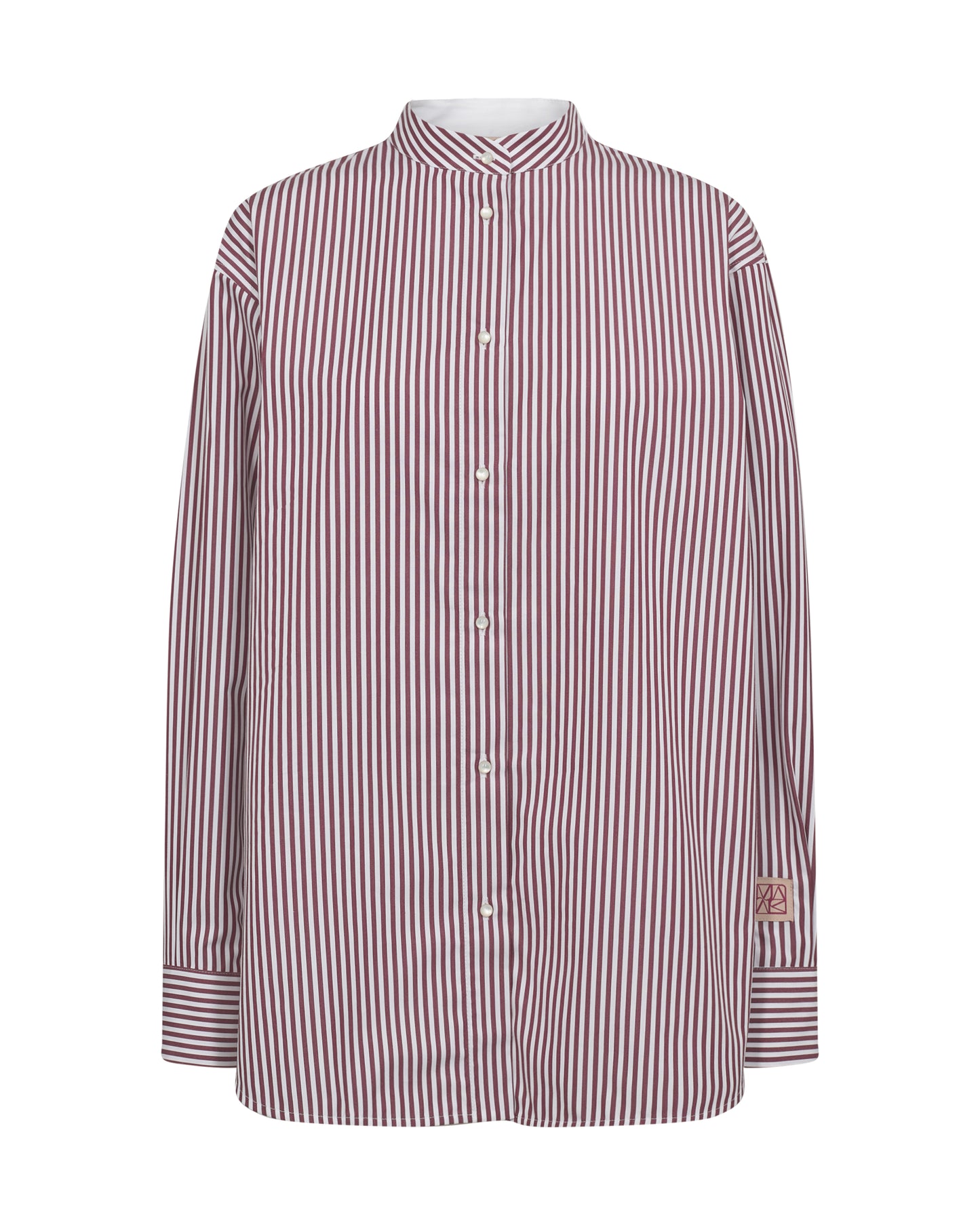 Mos Mosh Karis Slim Stripe Shirt Cabernet