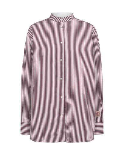 Mos Mosh Karis Slim Stripe Shirt Cabernet