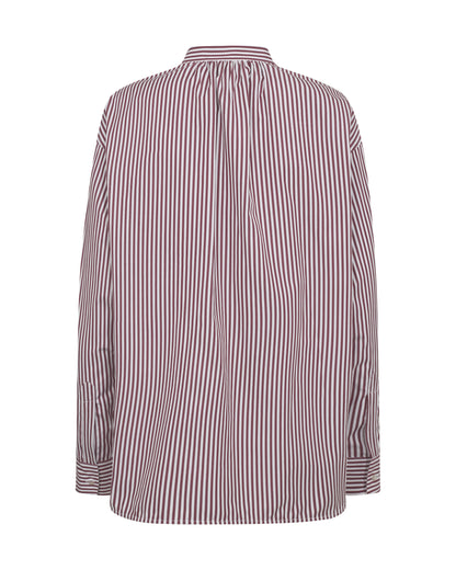 Mos Mosh Karis Slim Stripe Shirt Cabernet