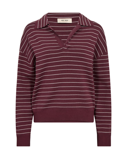 Mos Mosh Aliz Caliz Placket Knit Port Royale