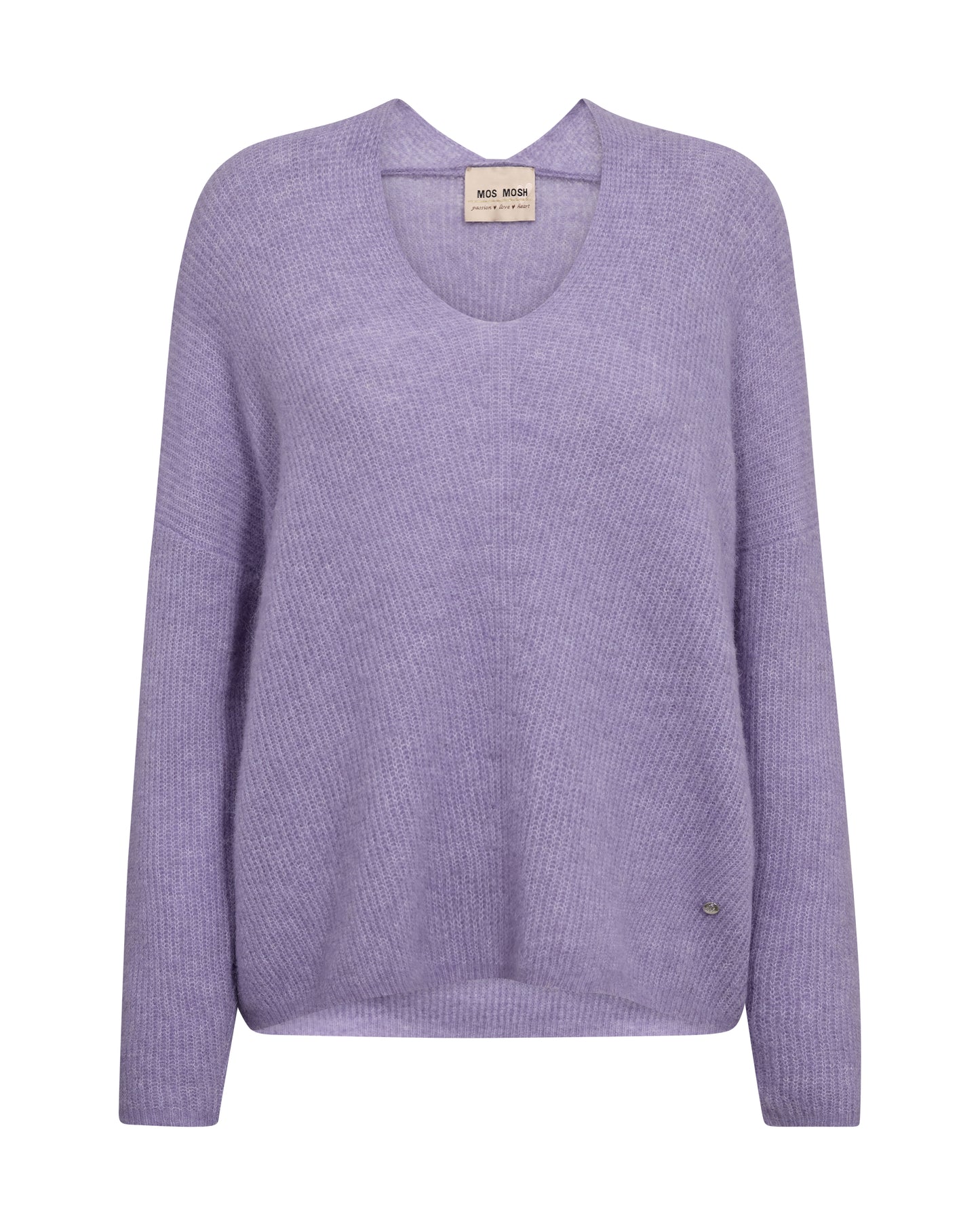 Mos Mosh Thora V-Neck Knit Violet Tulip