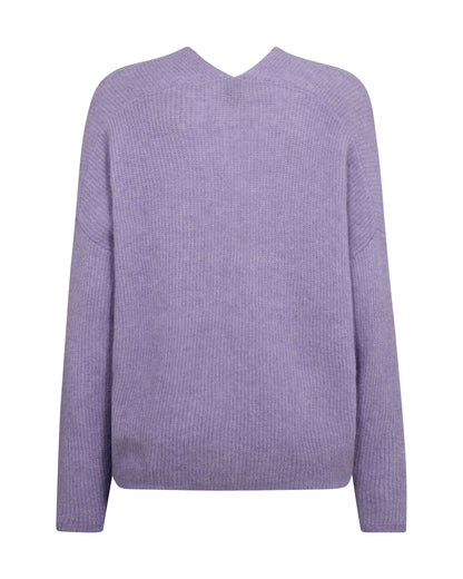 Mos Mosh Thora V-Neck Knit Violet Tulip