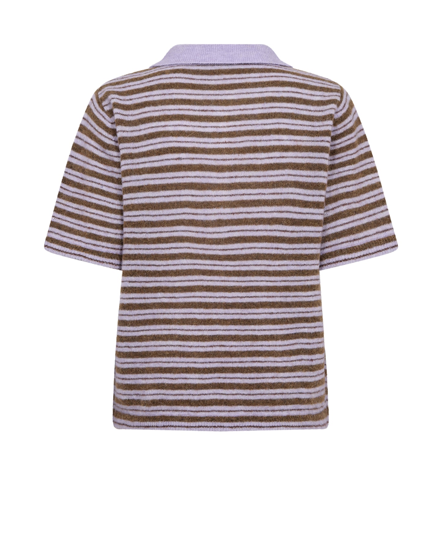 Mos Mosh Milvi Stripe Polo Knit Violet Tulip