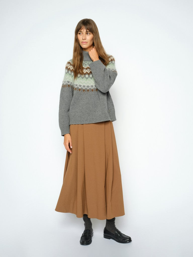 Mos Mosh Kit Sato Skirt Dark Camel
