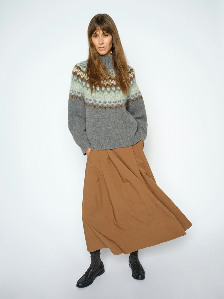 Mos Mosh Kit Sato Skirt Dark Camel