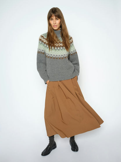 Mos Mosh Kit Sato Skirt Dark Camel