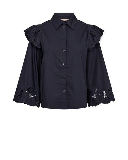 Mos Mosh Heliam Broange Shirt Salute Navy
