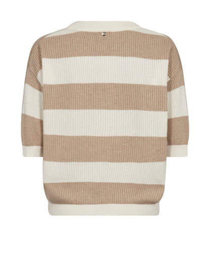 Mos Mosh Pinna Stripe Short Sleeve Knit Doeskin