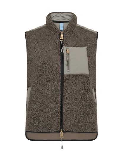 Mos Mosh Rowe Eli Teddy Vest Dusty Olive