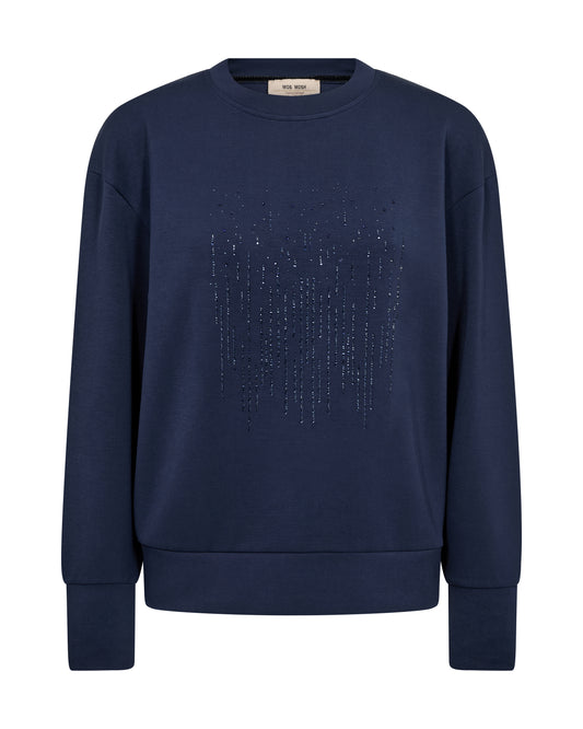 Mos Mosh Neve Rhino Sweatshirt Navy Blazer