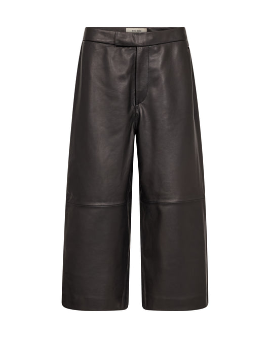 Mos Mosh Leyanna Long Leather Shorts Black