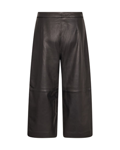 Mos Mosh Leyanna Long Leather Shorts Black