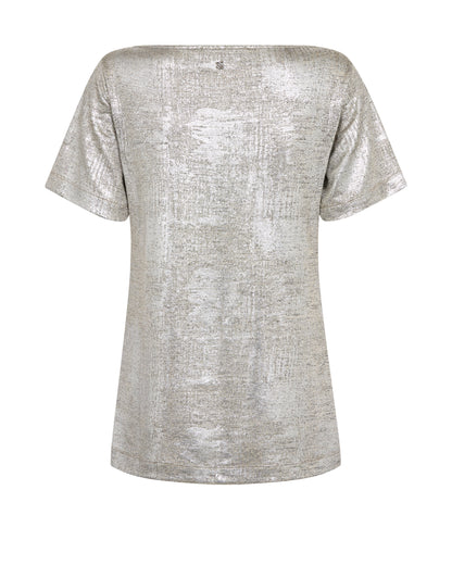 Mos Mosh Niva Metallic Tee Silver